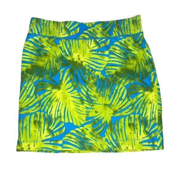 Tommy Bahama Green Blue Palm Tree‎ Hawaiian Cotton Skirt Size Small - Picture 1 of 5